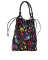 Floral Net Drawstring Bag, front view
